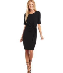 Short Sleeve Tie-Front Dress