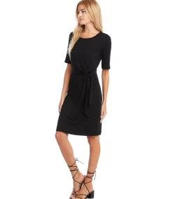 Short Sleeve Tie-Front Dress