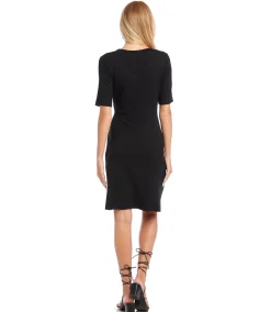 Short Sleeve Tie-Front Dress
