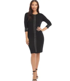 Silver Studded Sheath Dress
