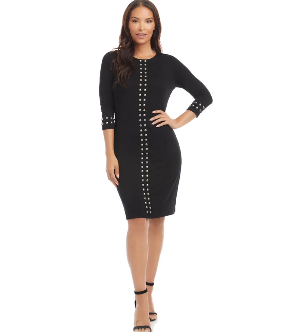 Silver Studded Sheath Dress