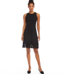 Sleeveless Fringe Hem Dress