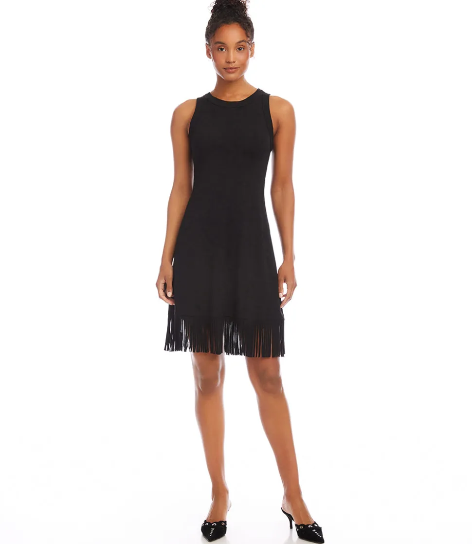 Sleeveless Fringe Hem Dress