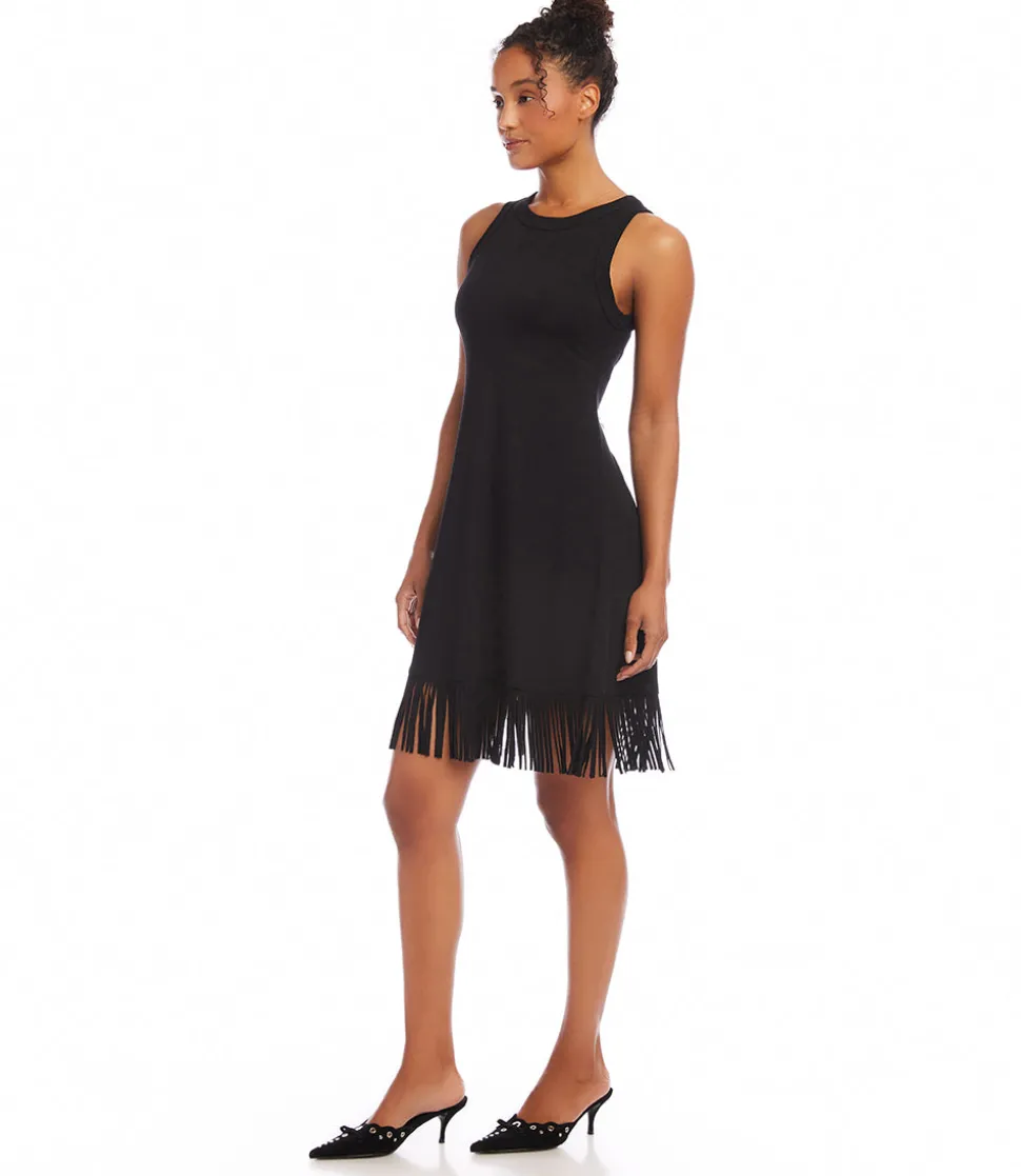 Sleeveless Fringe Hem Dress