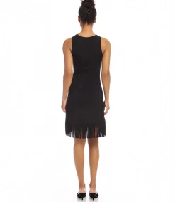 Sleeveless Fringe Hem Dress