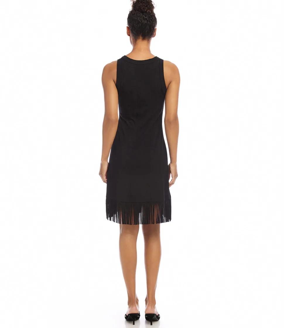 Sleeveless Fringe Hem Dress