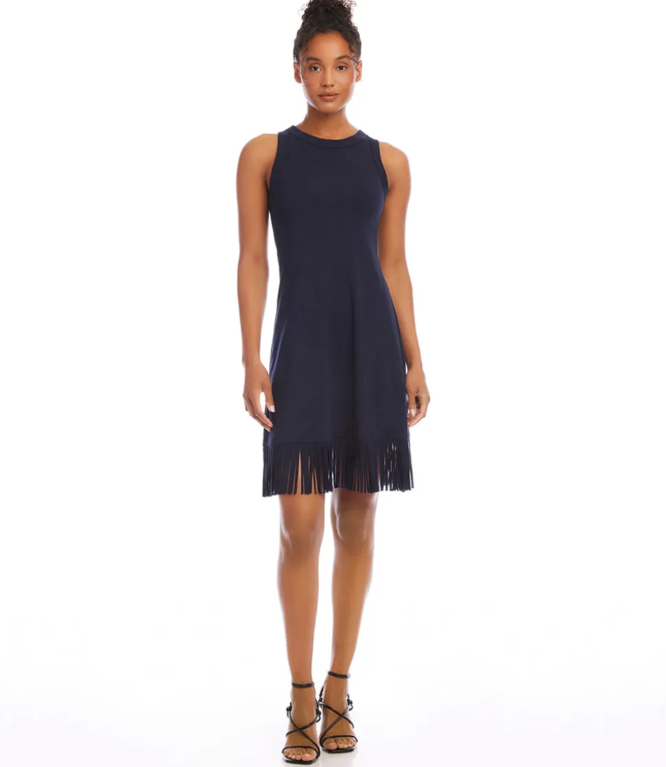 Sleeveless Fringe Hem Dress