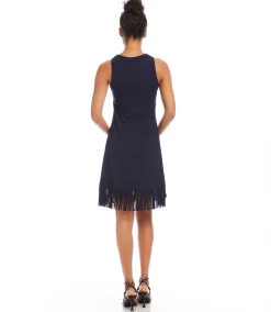 Sleeveless Fringe Hem Dress