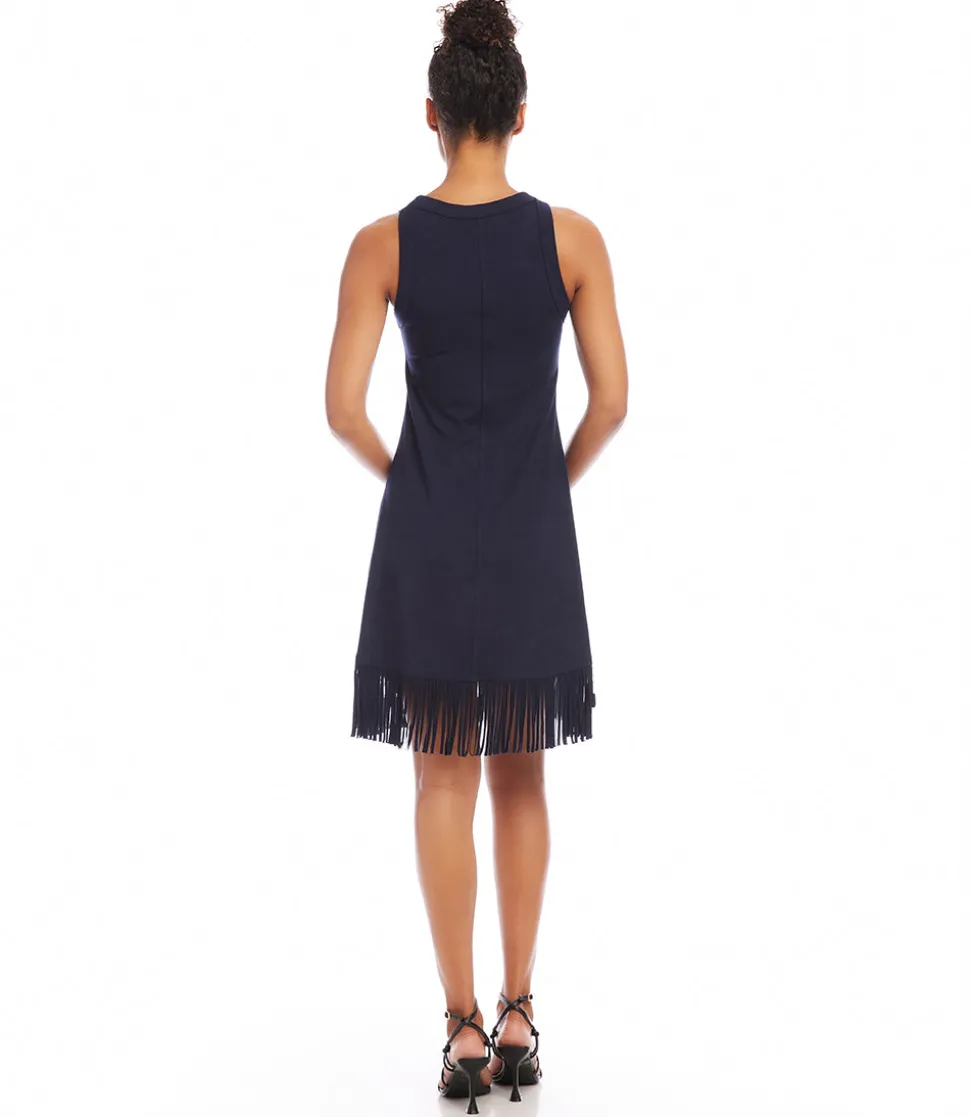 Sleeveless Fringe Hem Dress