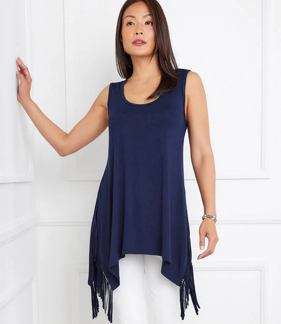 Sleeveless Fringe Top