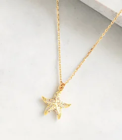 Small Pavé Starfish Necklace