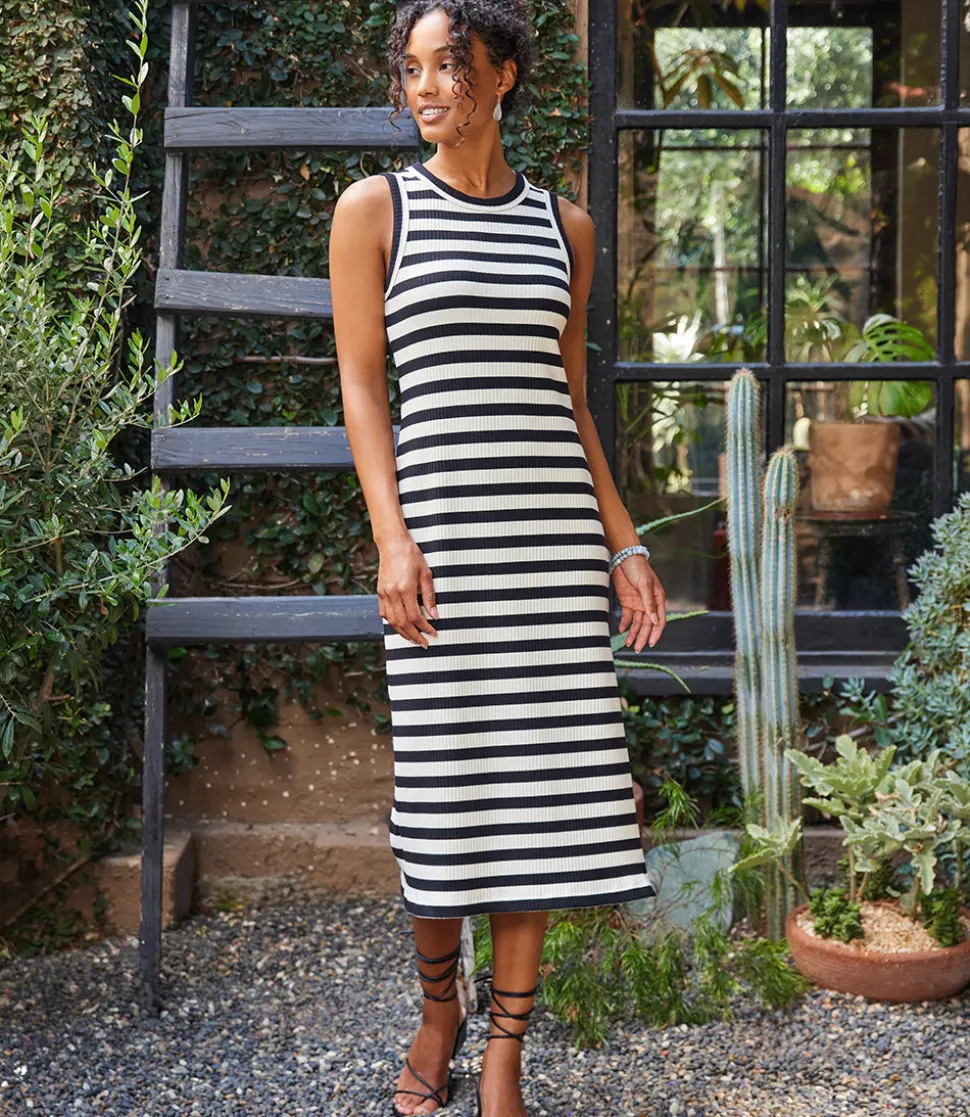 Stripe Midi Column Dress