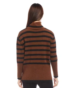 Stripe Turtleneck Sweater