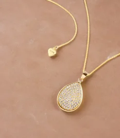 Swarovski® Pavé Crystal Teardrop Necklace