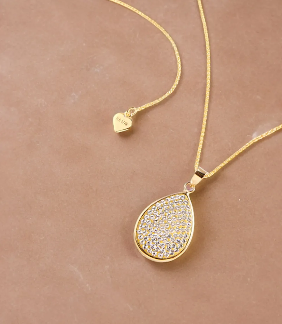 Swarovski® Pavé Crystal Teardrop Necklace