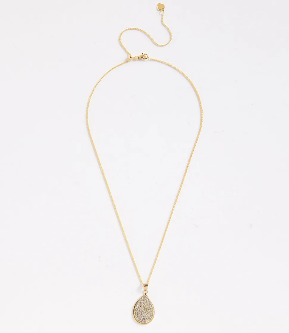 Swarovski® Pavé Crystal Teardrop Necklace
