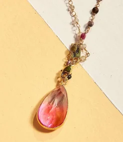 Teardrop Gemstone Necklace
