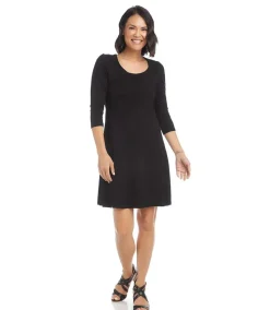 Three Quarter Sleeve A-Line Dress