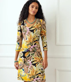 Three Quarter Sleeve A-Line Dress