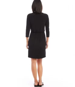 Three Quarter Sleeve Tie Waist Travel Dress