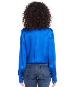 Tie-Front Satin Top