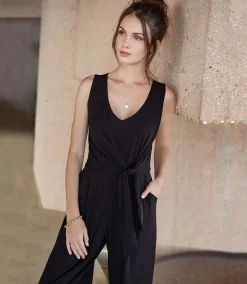 Tie-Front Travel Jumpsuit