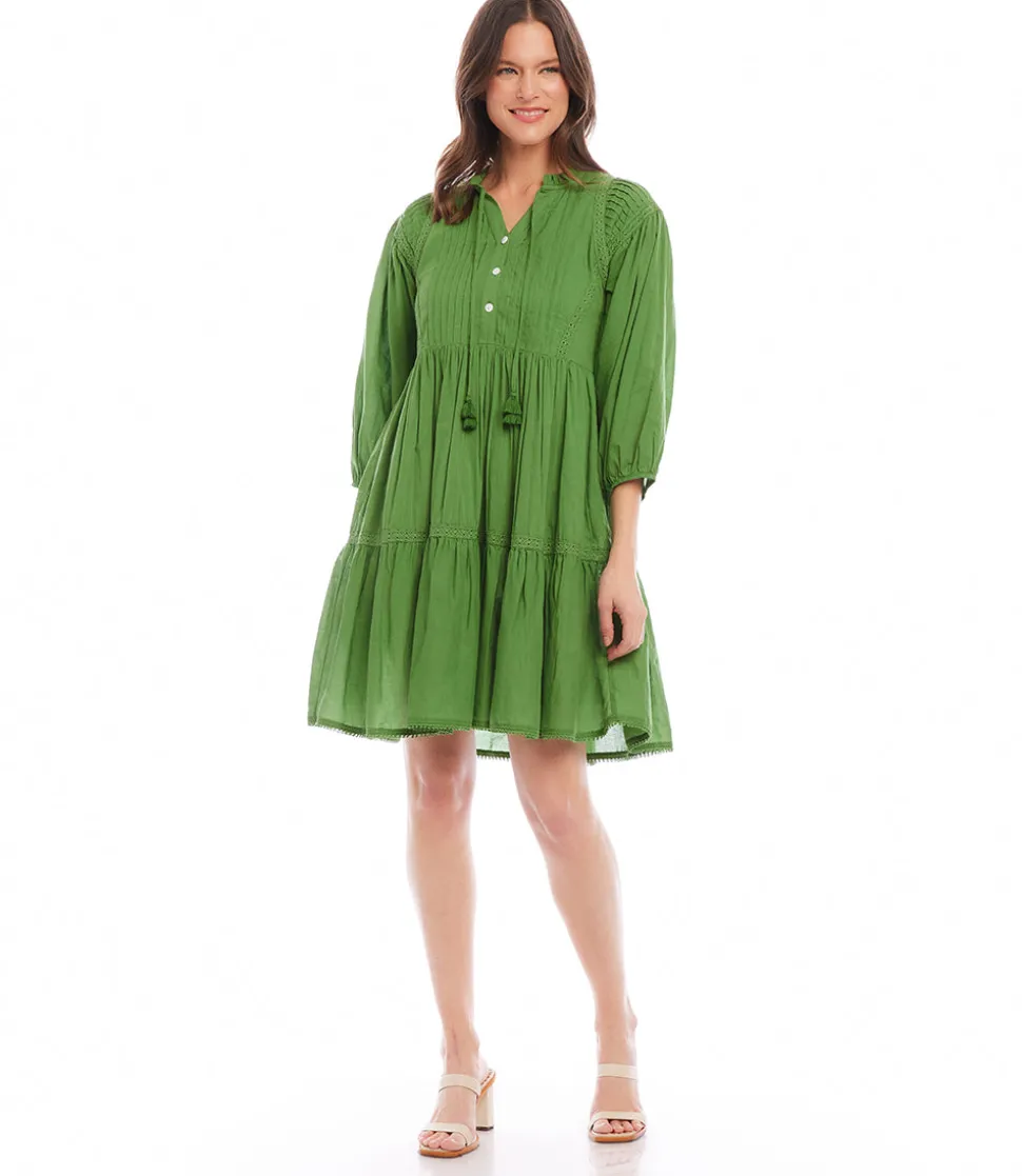 Tiered Lace Trim Dress