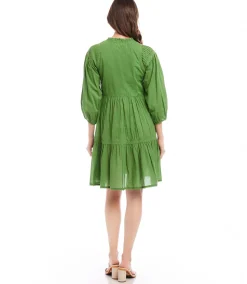 Tiered Lace Trim Dress