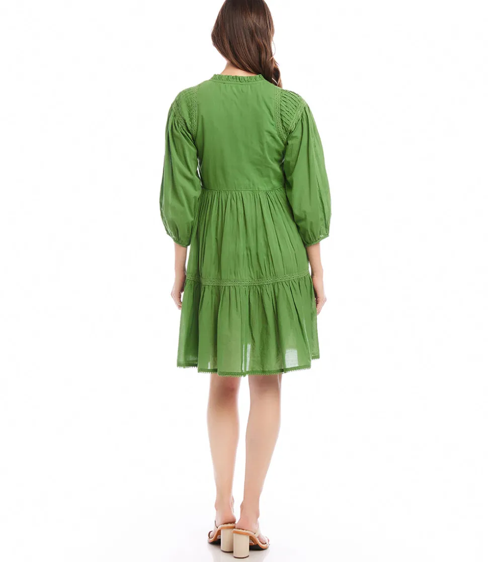 Tiered Lace Trim Dress