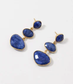 Triple Drop Gemstone Earrings