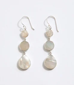 Triple Drop Mother of Pearl Earrings