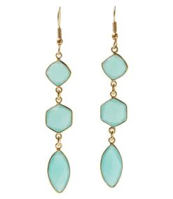 Triple Gemstone Earrings