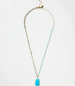 Turquoise Pendant Beaded Necklace