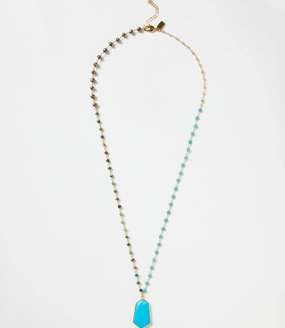 Turquoise Pendant Beaded Necklace