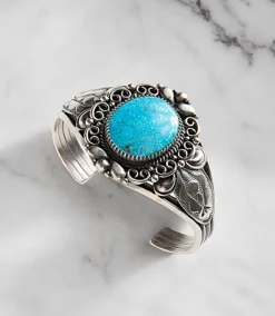 Turquoise Stone Cuff Bracelet