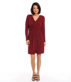 Twist Front Metallic Dress