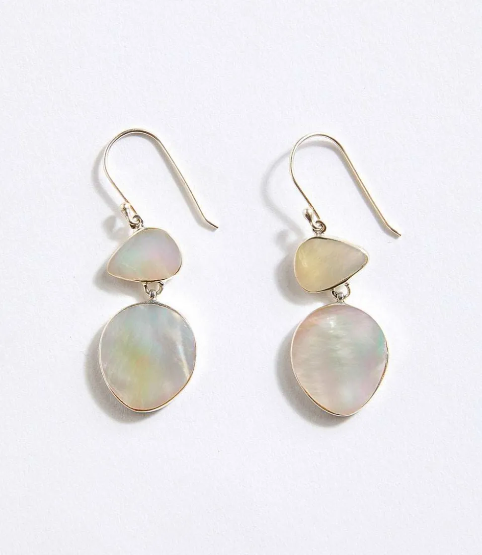 Two Drop Mother of Pearl Earrings