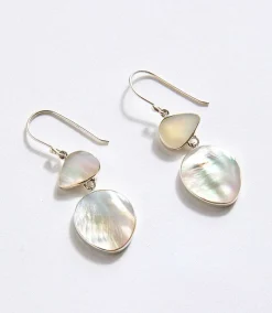 Two Drop Mother of Pearl Earrings