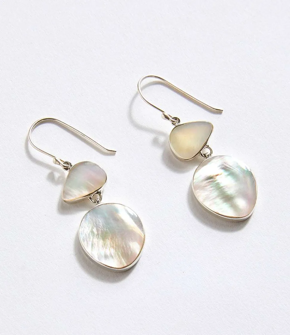 Two Drop Mother of Pearl Earrings