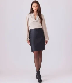 Vegan Leather Pocket Skirt