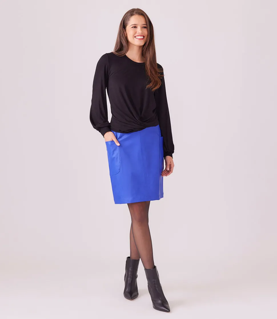 Vegan Leather Pocket Skirt