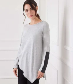 Vegan Leather Trim Top