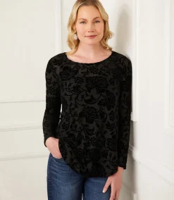 Velvet Burnout Shirttail Top