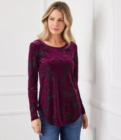Velvet Burnout Shirttail Top