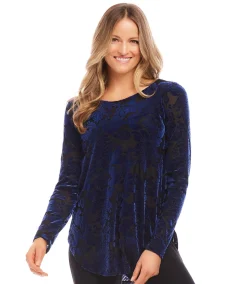 Velvet Burnout Shirttail Top