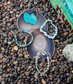 Verdigris Brass Teardrop Earrings
