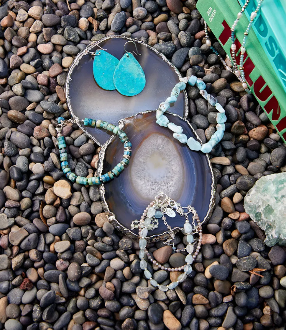 Verdigris Brass Teardrop Earrings