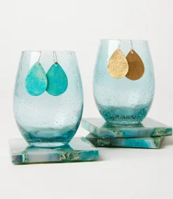 Verdigris Brass Teardrop Earrings