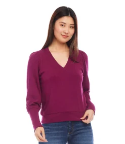 V-Neck Bishop Sleeve Top
