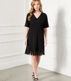 V-Neck Fringe Dress